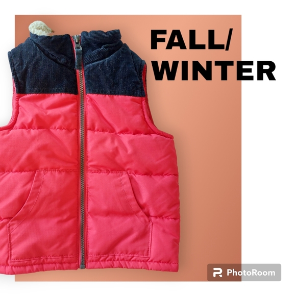 🔴Buy 2 - Get 1 -- Carter's Toddler's Red Puffer Vest, Size 3T - Picture 1 of 10